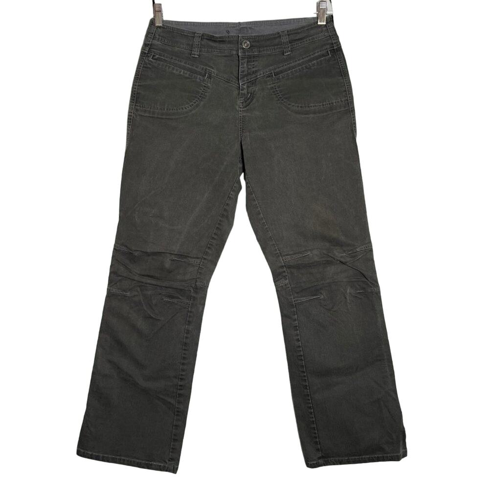 Kuhl Outdoor Utility Hiking Pants SIZE 12 Green Straight Leg Articulated Knee